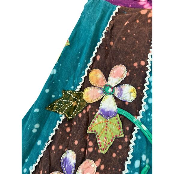 Rising International‎ Tunic Dress Tube Top Embroidered Boho 90s Applique Small - Picture 4 of 7